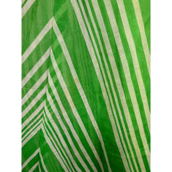 Vintage 70s Women's Dress 10 Cotton Polyester Maxi V neck Striped Party K3-21 - Picture 4 of 15